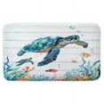 thumbnail image 2 of Cute Bathroom Rugs, Sea Turtle Bathroom Rugs, Nautical Blue Teal Bath Mats for Bathroom Non Slip Bathroom Accessories, Shower Mat, Ocean Kitchen Rug Mat Soft for Toilet Tub RV (17" X29'')…, 2 of 2