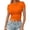 a-Orange8618, variant on FINALGANG Womens Solid Color Crewneck Short Sleeve Crop Top Stretchy Slim Fit Casual Basic Tees For Summer Workout Daily Wear Orange XL