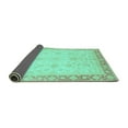 thumbnail image 2 of Ahgly Company Indoor Round Abstract Turquoise Blue Modern Area Rugs, 7' Round, 2 of 4