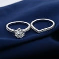 thumbnail image 4 of Bow Jewel 14K White Gold Plated 2.06 Ct Brilliant Round Cut Diamond Ring - Gorgeous Engagement Wedding Ring for Couples - Elegant Solitaire with Accent and Eternity Design - Promise Gifts for her, 4 of 10