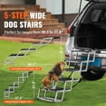 thumbnail image 3 of Dranite 5-Step Folding Dog Stairs for Cars, Aluminum Pet Steps Holds 150lbs, 3 of 7