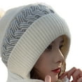 thumbnail image 3 of ievspot 1 Pcs Womens Winter Beanie Hat and Knitted Scarf Set with Pom Soft Warm Knit Skull Cap for Women, 3 of 7