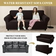 thumbnail image 4 of Sanmadrola Couch Cover Water Resistant Stretch Sofa Slipcover Jacquard Furniture Protector for Kids Pets Dog Cat, Coffee, Oversized Sofa, 4 of 10