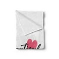 thumbnail image 2 of Hello Soft Flannel Fleece Throw Blanket, Calligraphy Phrase in Black Hand Written Style Font with Pink Heart, Cozy Plush for Indoor and Outdoor Use, 50" x 70", Pink Black, by Ambesonne, 2 of 5