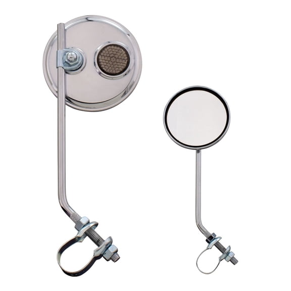 Enix Round 3" Bicycle Mirror Chrome w/ Black Reflector