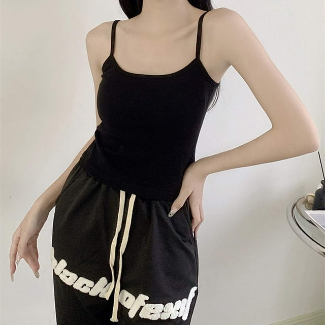 Tube Tops Lady's Spring And Autumn Pure Cotton Suspenders Beautiful Back Vest Integrated With Chest Pads Wrapped Chest Solid Color Outer Wear Bottoming Short Tube Top One Size