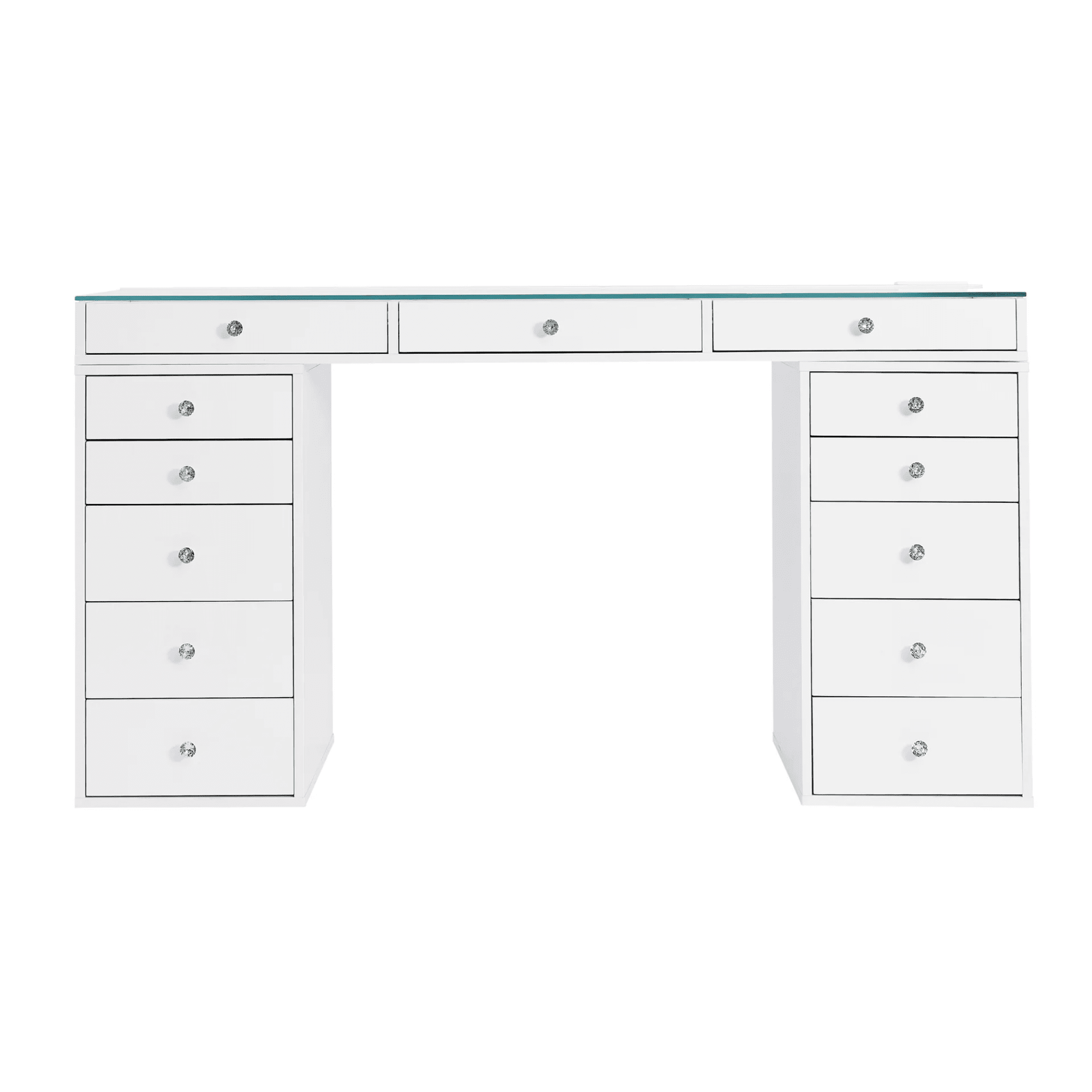 Impressions Vanity SlayStation Radiant Pro 2.0 Vanity Table with LED Light and 13 Drawers