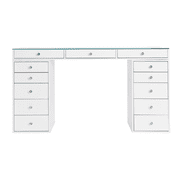 Impressions Vanity SlayStation Pro 2.0 Vanity Table with Clear Glass Top and 13 Drawers