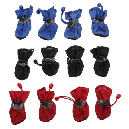 Qius 3 Sets of Pet Rainshoes Waterproof Dog Boots Thickened Dog Rain Shoes Pet Supplies