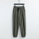 thumbnail image 1 of Pantalones largos para hombre, de color liso, holgados, con cordón y bolsillo de lino, informales, deportivos, hasta el tobillo, de poliéster., 1 of 6