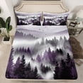 thumbnail image 2 of jejeloiu Rustic Plant Pine Full Size Sheets,Nature Scenery Bed Sheets,Purple Gray Black Sheet Sets For Men Women,Super Cozy Room Decor,4 Pieces, 2 of 7