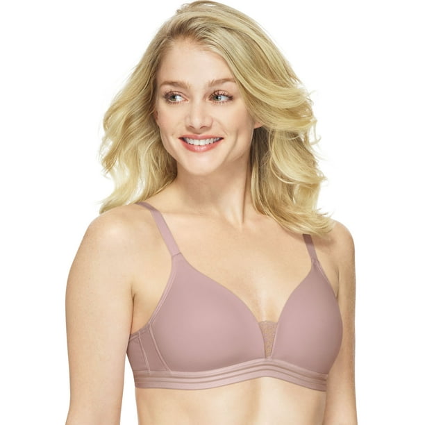Hanes Hanes Womens TShirt Soft Foam Wirefree Bra, M, Vintage Mauve