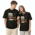 thumbnail image 2 of Here Fishy Fishy Fishy Retro Fishing Pole Graphic Tee for Men and Women Vintage Fisherman Cotton Short Sleeve T Shirt, 2 of 6