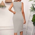 thumbnail image 7 of Edvintorg Womens Dresses Summer 2025 Bodycon Dress Women's Clothes Sleeveless Sexy Thread Skirt Tank Dress with Bottom Drawstring Gray M, 7 of 7