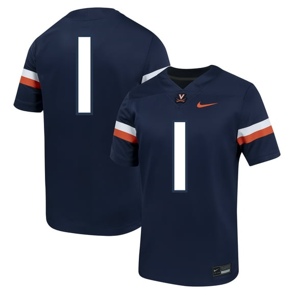 Men's Nike #1 Navy Virginia Cavaliers Untouchable Football Jersey