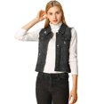 thumbnail image 3 of INSPIRE CHIC Women's Turn Down Collar Button Denim Washed Vest, 3 of 6
