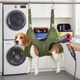 thumbnail image 4 of Cat Grooming Sling Hanging Restraint Bag Breathable Hands Free Suspended Support for Cats Small Dogs Bathing Nail Trimming Ear Cleaning Scratch Proof(Green-M), 4 of 6