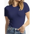thumbnail image 5 of Short Sleeve Shirts for Women Basic Women' T-Shirts Trendy Stretchy Lightweight Summer Casual Tops, 5 of 6