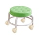 thumbnail image 2 of Silla giratoria con asiento bajo con ruedas, taburete de pedicura pequeño, resistente y resistente, 360 grados verde, 2 of 9