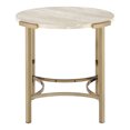 thumbnail image 2 of Furniture of America Heure Round Metal Champagne and White End Table, 2 of 7