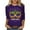 C-Purple#1, variant on Rciityk Carnival 3/4 Length Sleeve Womens Tops Casual Loose Mardi Gras Printed Crew Neck T-Shirt Pullover Holiday Party Tops