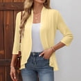 thumbnail image 2 of Stamzod Summer Cardigans for Women Lightweight 3/4 Sleeve Open Front Cardigan Dressy Casual Loose Fit Cover Up Yellow S, 2 of 9