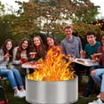 thumbnail image 3 of Towallmark Fire Pits for Garden, 35.4 Inch Smokeless Fire Pit, 304 Stainless Steel Wood Burning Fireplaces with Removable Ash Pan & Stand, Portable Safe Burning Firepit, 3 of 7