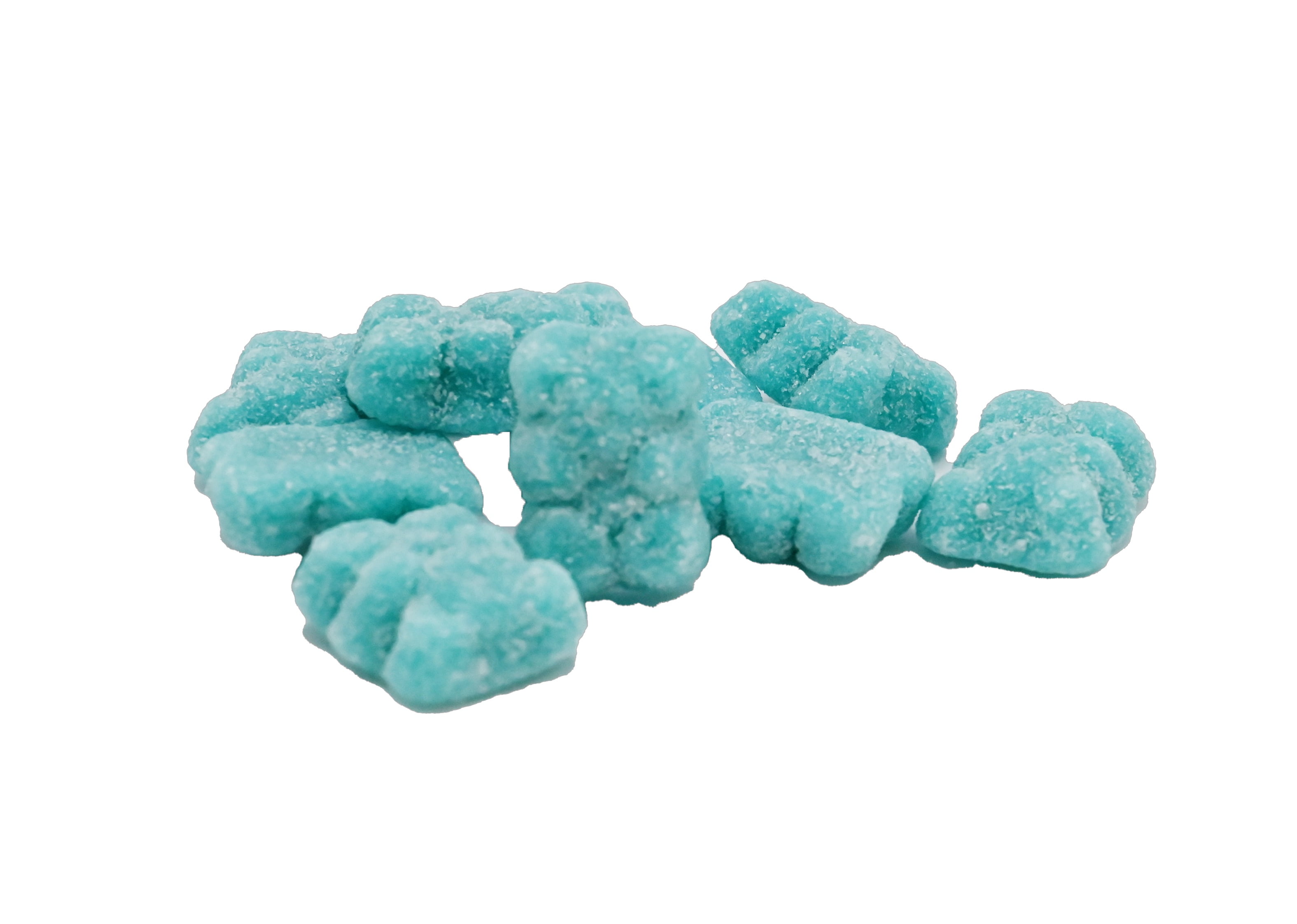 (4 pack) Hilco Blue Raspberry Sugar Sanded Gummy Bears, 7 oz, Regular Size