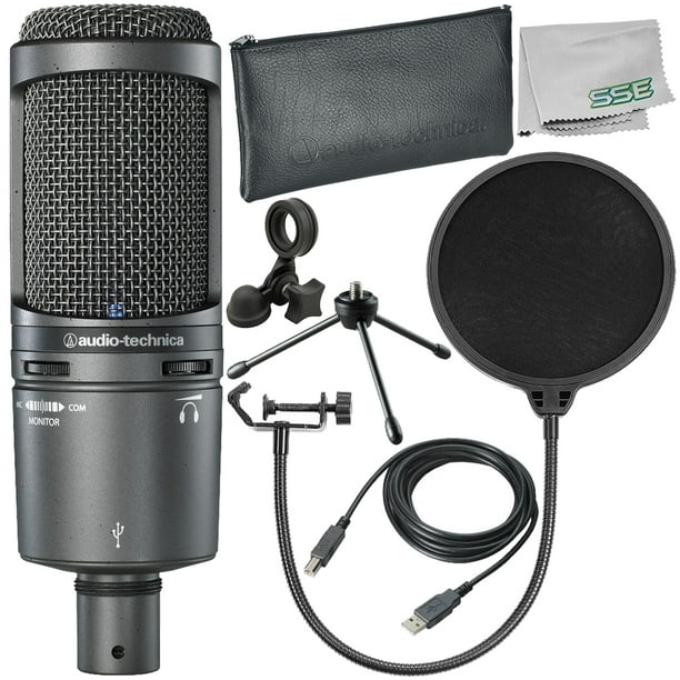 AudioTechnica AT2020USB+ Cardioid Condenser USB Microphone 3PC Bundle