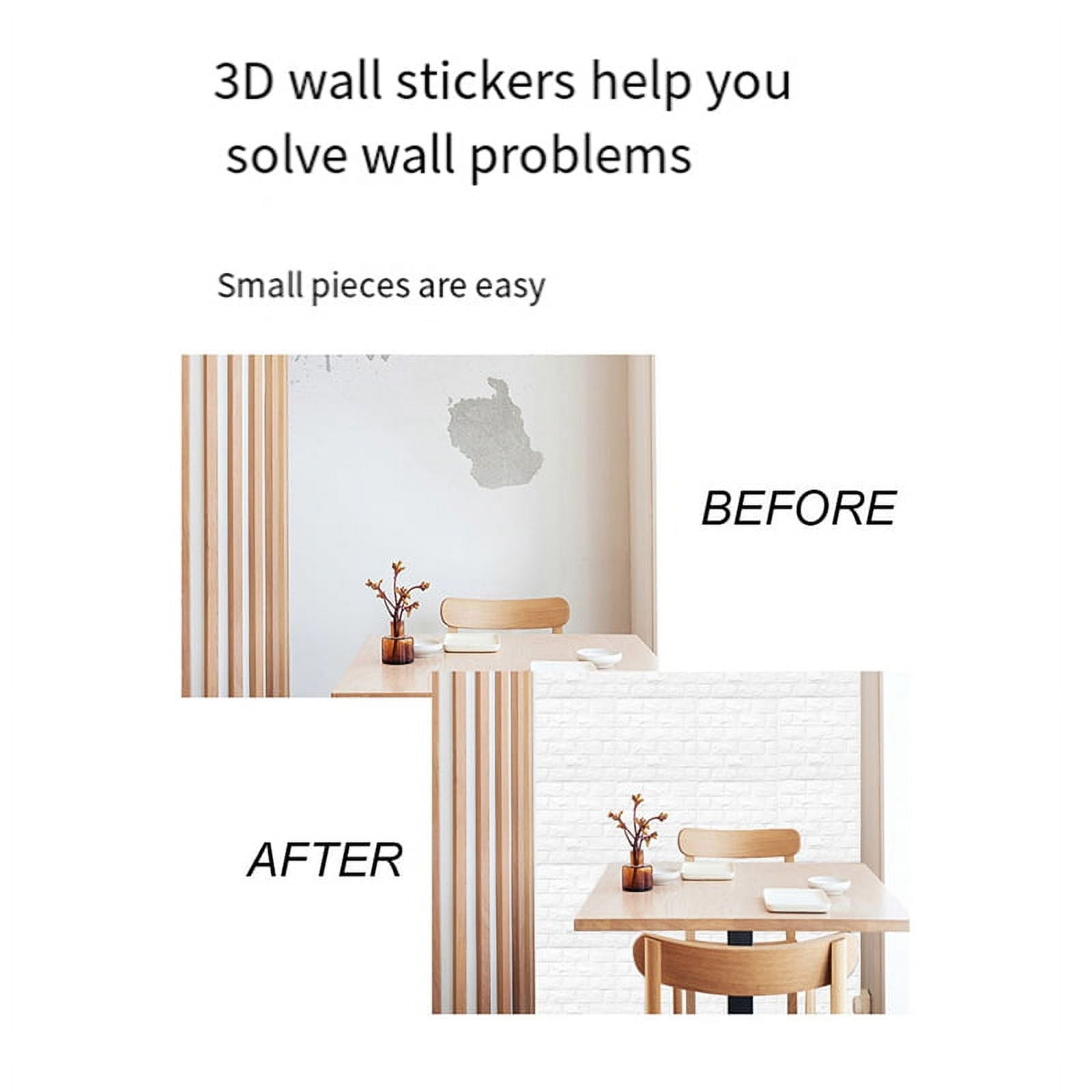 30 Pcs 3D Wall Panels Peel and Stick Foam Brick Wallpaper Self Adhesive Waterproof Covering for Decor