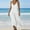 White, variant on Summer Dresses For Women 2025 Sevevn Women's Summer Solid Color Cotton Linen Sleeveless V Neck Dress Skirt