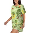 thumbnail image 2 of Naloa Cute Dinosaurs Cartoon Women's Short-Sleeved Pajama Set, Loungewear, Summer pajamas, Breathable Cozy - X-Large, 2 of 9