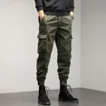thumbnail image 2 of Pantalones cargo casuales de algodón para hombre, pantalones multibolsillos para hombre, moda urbana barata, estilo coreano, lujosos, largos, estilo Harajuku, 2 of 4