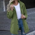 thumbnail image 2 of Zeliretfy Womens Long Waterproof Rain Jacket Windproof With Hood For Outdoor Hiking Travel Casual Wear Lightweight Rain Coat Trench Style Outerwear Coat, 2 of 10