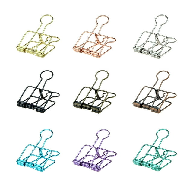 Langgg 20 Pieces Metal Paper Clip Electroplated Solid Color Replacement Home School Examination Papers Clips Accessories Green 51mm