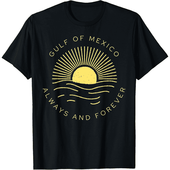 Gulf of Mexico Always & Forever Vintage Sunset Political T-Shirt100% cotton