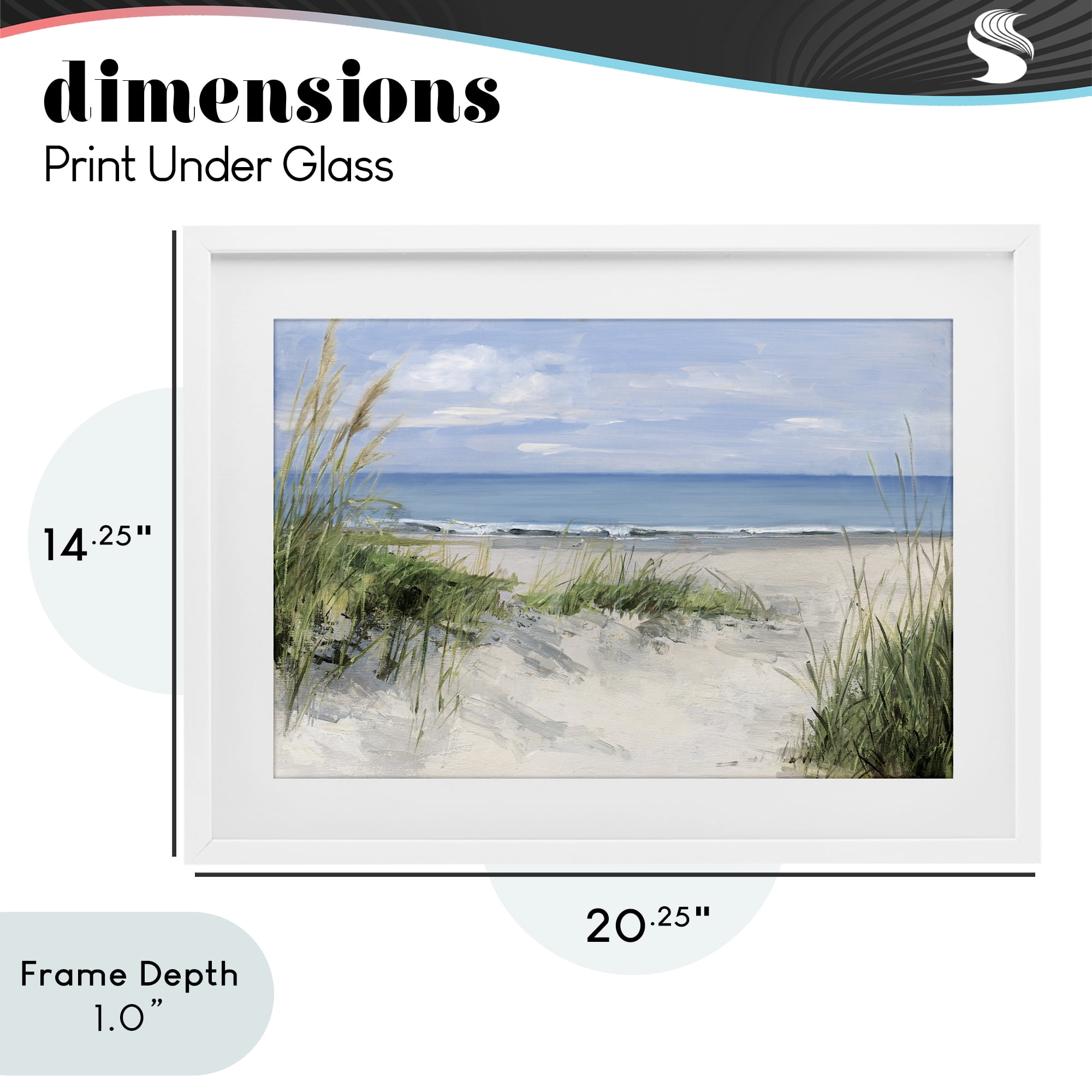 Stupell Industries Tall Grasses by Beach Coast White Framed Print Under Glass, design by Sally Swatland
