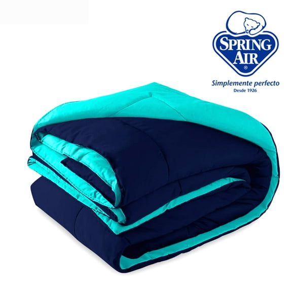 Edredón King Size Spring Air Turquesa Azul Marino Reversible