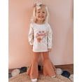 thumbnail image 2 of Toddler Baby Girl Halloween Outfit Pumpkin Sweatshirt Long Sleeve Shirts Tops Bell Bottoms Flare Pants Set Fall Winter Clothes, 2 of 8