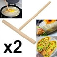 thumbnail image 3 of Yannee 2pcs Crepe Spreader Sticks - Wooden Round Batter Pancake Crepe Spreader Stick Kitchen Tools - To Fit For Crepe Pans, 3 of 4
