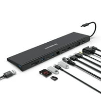 SIMPLECOM CHN622 USB-C 12-in-1 Multiport Docking Station Laptop Stand Dual HDMI   VGA Triple Display Gigabit LAN