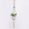 thumbnail image 4 of PureCasa Macrame Cotton Plant Hangers Ropes 41.3", 1 Pack Gardening Hanging Basket Sling Rope Mesh, Home & Patio Decor Wall Decoration for Indoor Outdoor Balcony Living Room, White, 4 of 5