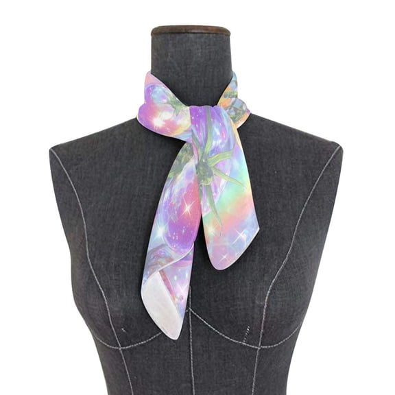 Square Scarf 24x24 Inch Shiny Tomatoes Pattern Silky Satin Sun Protection Neck Scarf for Women Multi-Purpose Head Wrap Bandana for Hair Bag Decoration