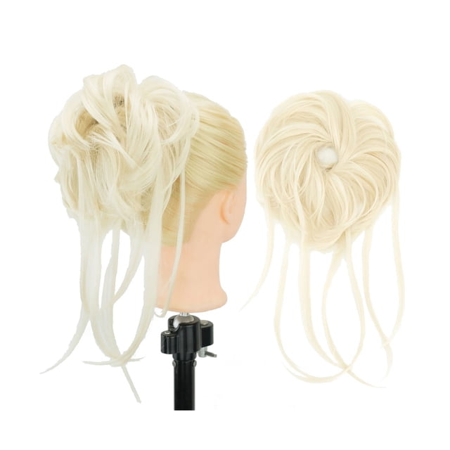 Chignon en Désordre Pièce Chouchou Long Extension Queue de Cheval Ondulée Postiches Chignon Bandeau