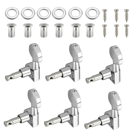 EEEkit Guitar Tuning Pegs 6 Pieces 3L3R Chrome Tuners Machine Heads Knobs for Acoustic or Electric Musician Instrument Parts Accessories Guitar String Tuning Peg