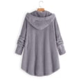 thumbnail image 4 of Womens Fleece Jacket Cat Ears Sherpa Hooded Coat Long Sleeve Winter Warm Plush Fuzzy Button Front Cozy Bed Outerwear, 4 of 4