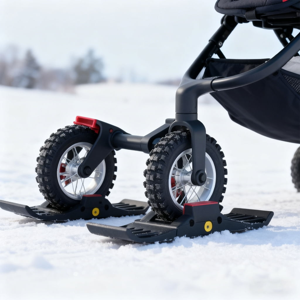 AOOOWER Easyly Install Ski Adapter For Narrow Tire Strollers Bikes 1.4kg Light weight Construction Secure Winter Activity