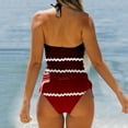thumbnail image 4 of WEAIXIMIUNG Women Plus Size Maternity Swimsuits Women Swimwear Tankini 2 Piece Normal Swimsuit Backless 2 Piece Printing Adjustable Print Color Padded Strap Bathing Suits SexyL, 4 of 5