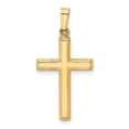 thumbnail image 4 of 14k Yellow Gold Diamond-cut Hollow Cross Pendant Charm, 4 of 4
