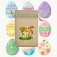 thumbnail image 2 of Easter Bunny Eggs Burlap Drawstring Pouch Bag for Easter Candy Gift Box Linen Party Favor Happy Easter Gift Bag Fillable Spring Holiday Favor, 2 of 5